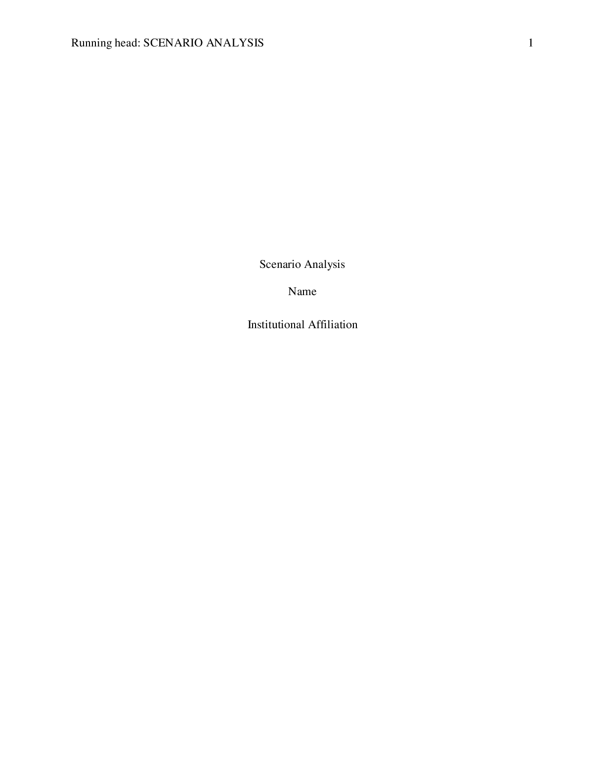 Preview image for Scenario Analysis